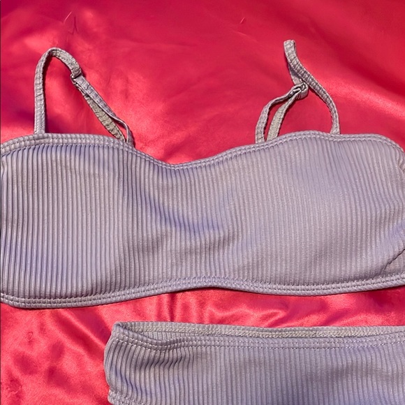 Lavender Ribbed Bikini Set - Picture 2 of 4